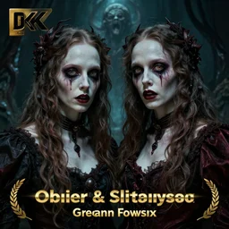 stunning portrait of grotesque and horrifying olsen twins, victorian era, lovecraftian horror, cosmic horror!! cinematic lighting, horror fiction, digital art, winning award masterpiece, fantastically beautiful, aesthetically inspired by wayne barlowe and gerald brom, trending on artstation, art by greg rutkowski and h r giger, octane render, 8 k,