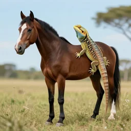 combination between a horse and a lizard