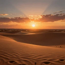 sunset in a desert landscape, drawing by moebius