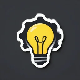 logo, lightbulb, cog