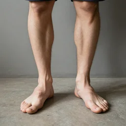a photo of a man who has chicken legs