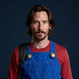 glowwave portrait of keanu reeves dressed as mario, au naturel, hyper detailed, digital art, trending in artstation, cinematic lighting, studio quality, smooth render, unreal engine 5 rendered, octane rendered, art style by klimt and nixeu and ian sprigger and wlop and krenz cushart.