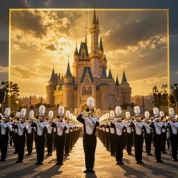 marching band by disney concept artists, blunt borders, rule of thirds, golden ratio, godly light