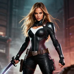 depiction combat - ready jessica alba in the style of spawn