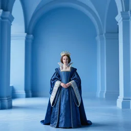 photo portrait of a royal lady, interior huge clean architecture, bright blue, realistic style digital art, renaissance lighting, royal atlantis underwater palace, a lot of lights and people, magical fantasy and vibrant, ancient greece, trending on artstation