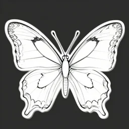 vector illustration of a butterfly coloring page, matte background, monochrome, sharp detail, horizontal symmetry