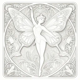tinker bell with butterfly wings, intricate, elegant, magical, d & d, powerful, dancing, fantasy, art nouveau, baroque style, white dress, angelic, enchanted, art by art by artgerm and greg rutkowski and ruan jia and peter polach