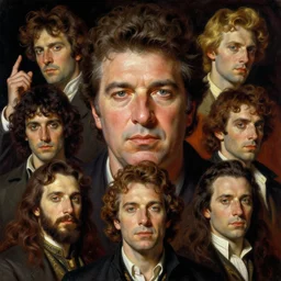 a portrait of chavez by wayne barlowe, gustav moreau, goward,  Gaston Bussiere and roberto ferri, santiago caruso, and austin osman spare, occult art
