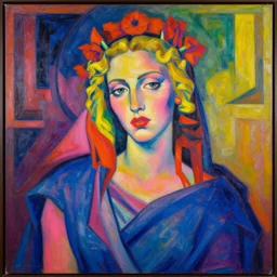 a beautiful painting madonna neon, by andy warhol by amedeo modigliani art deco lumion render realistic oil painting
