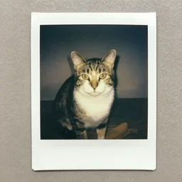 old polaroid of a cat