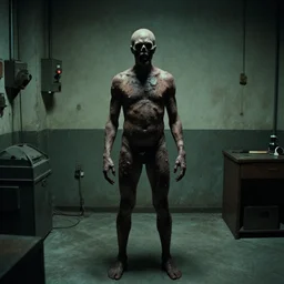 medium size room with figure film still 1 9 9 2 industrial body horror