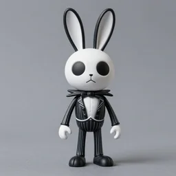 matte toy from the 1 9 5 0 s of a bunny in the style of the nightmare before christmas