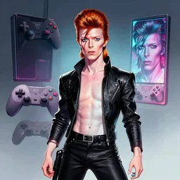 “David Bowie as video game concept art”
