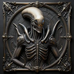 an extravagant elegant xenomorph god relief detailed polished portrait shot by luminokaya in visionary fineart style. fantastic realism. 8 k hyper ornated maximalist and very detailed. elite luxury decorative darkscifi, xenomorph god 3 d sculpture by andrei riabovitchev, tomasz alen kopera. influenced by bekinski, giger and peter gric