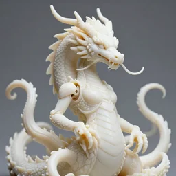 hyper detailed ultra sharp portrait of a beautiful well contoured porcelain ivory smooth fair cyborg sea dragon, tentacles, sharp focus, global illumination, radiant light, biomechanical golden rhizomorphs, cyberpunk brackets, laser cut paper microbes, alexandre ferra white mecha, irakli nadar, alexander mcqueen, octane highly render, 4 k, ultra hd