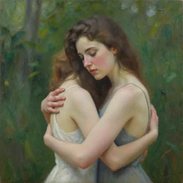 a masterpiece painting of a beautiful woman embracing nature by gerald brom