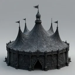3d sculpt of a huge dark fantasy gothic circus tent, artstaton, digital illustration