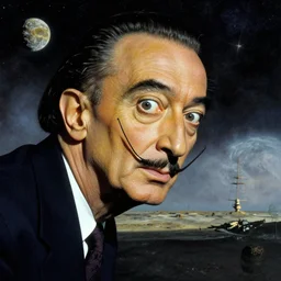 Salvador Dali in space, surrealism