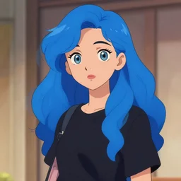 blue hair girl by anna cattish, character design animation