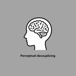 minimalist logo icon for a wandering mind perceptual decoupling, inked outline, one person, brain filter pixelated, retro psychology, victo ngai, kilian eng, lois van baarle, behance hd
