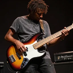 Davie504 is slapping the bass guitar