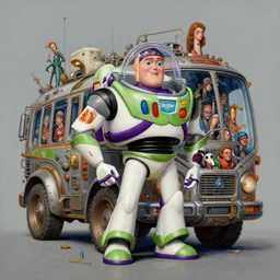 high intricate painting bus lightyear, dieselpunk, full shot, neil gaiman, maria panfilova, andrea savchenko, mike kime, ludovic plouffe, qi sheng luo, oliver cook, julian calle, eddie mendoza, trending on artstation