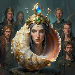 portrait of the heteromorph ammonite wizard wearing the epic artifact ring headgear by artgerm and Craig Mullins, James Jean, Andrey Ryabovichev, Mark Simonetti and Peter Morbacher 16k