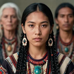 portrait of a stunningly beautiful tribal female, depth of field, zeiss lens, detailed, symmetrical, centered, fashion photoshoot, by Annie Leibovitz and Steve McCurry, David Lazar, Jimmy Nelsson, Breathtaking, 8k resolution, extremely detailed, beautiful, establishing shot, artistic, hyperrealistic, beautiful face, octane render