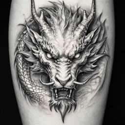 highly detailed picture of great dragon, sketch tattoo, edge of the universe, perfectly symmetrical face, highly detailed, masterpiece, trending on artstation, golden ratio, cinematic romantic magical, perfect intricate