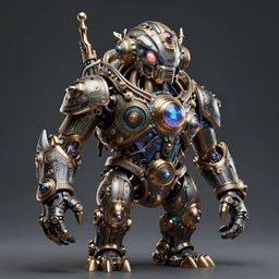 an aetherpunk magical golem, forward facing angle, character design, art by Tooth Wu and justin gerard and Blizzard studios, post-processing, extremely hyperdetailed, intricate complexity, epic composition, masterpiece, trending on artstation