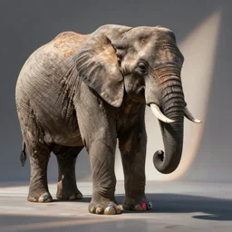 elephants with makeup painted toenails