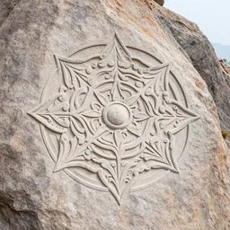 mandala carved into the side of a mountain