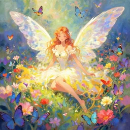 wonderdream faeries lady feather wing digital art painting fantasy bloom vibrant in style of yoji shinkawa and hyung - tae kim illustration character design concept colorful joy atmospheric lighting butterfly