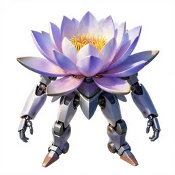 waterlily headed combat mecha whose top half is a flower with petals being robotic limbs, bandai box art, behance hd artstation by syd mead, rhads, makoto shinkai, lois van baarle, ilya kuvshinov, beeple, laurie greasley, victo ngai, andreas rocha, gundam box art