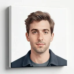 a portrait a very ordinary person, by Turi Simeti, Agostino Bonalumi, stretched vinyl, abstract, 3d, canvas, flat bold color