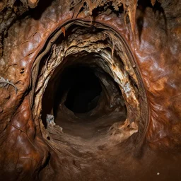 A cave made out of leather