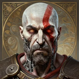 symmetry!! portrait of madison beer in the style of god of war, machine parts embedded into face, intricate, elegant, highly detailed, digital painting, artstation, concept art, smooth, sharp focus, illustration, art by artgerm and greg rutkowski and alphonse mucha, 8 k