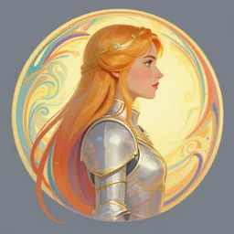 side profile centered painted portrait, Imogen Poots as a Paladin, D&D, matte painting concept art, art nouveau, beautifully backlit, swirly vibrant color lines, fantastically gaudy, aesthetic octane render, 8K HD Resolution, by Victo Ngai and Kilian Eng and ilya kuvshinov and Cushart Krentz and Gilleard James