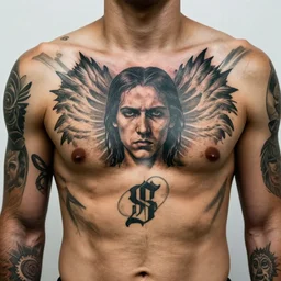 pinterest photo of a chest with ignorant tattoos