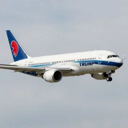 donald trump flying a boing 7 3 7