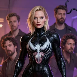 portrait of beautiful young tilda swinton as supervillain venom, digital art by eugene de blaas, ross tran, and nasreddine dinet, vibrant color scheme, intricately detailed, in the style of romanticism, cinematic, artstation, greg rutkowski