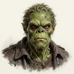 a well designed portrait of Swamp thing , detailed, realistic, sketch style, Artstation,Greg Rutkowski, 8K resolution.