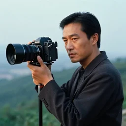 a masterpiece photograph of a character in a scenic environment by wong kar wai, shot on large format film camera, cinematic composition,