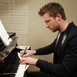 Liam Howlett writing music for piano concerto
