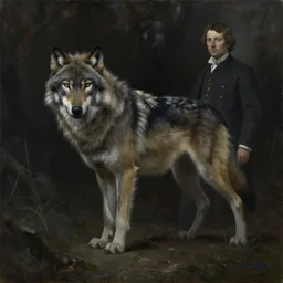 ominous wolf, oil on canvas, by jeffrey catherine jones and winslow homer