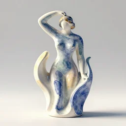 artificial summer, 3 d render, watercolor, matisse style, ceramic sculpture, flowing light