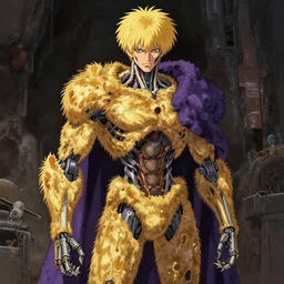 biomechanical male cyborg, tremella - fuciformis, golden - scruffy - collybia garment, laccaria - amethystina robe, gapmoe yandere grimdark, trending on pixiv fanbox, painted by makoto shinkai takashi takeuchi studio ghibli, akihiko yoshida, yoshitaka amano, wangechi mutu
