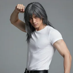handsome man as a hero, picture by greg rutkowski,, going gray, long bangs, dynamic pose, intricate, futuristic, fantasy, elegant, by stanley artgerm lau, greg rutkowski, thomas kindkade, alphonse mucha, loish, norman rockwell,