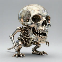 failed experiment [ morbidly metallic creature with bones and teeth ]!!, trending on artstation, by anton nazarenko!!, contest winner, horror art, concept art, character design, creature design!!, dark lighting, photorealism