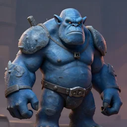 portrait of a warhammer stone troll by ralph horsley, blue skin, strong eyebraws, rossdraws, matte painting, stylized background, cinematic lighting, maya, pixar, unreal engine, artstation